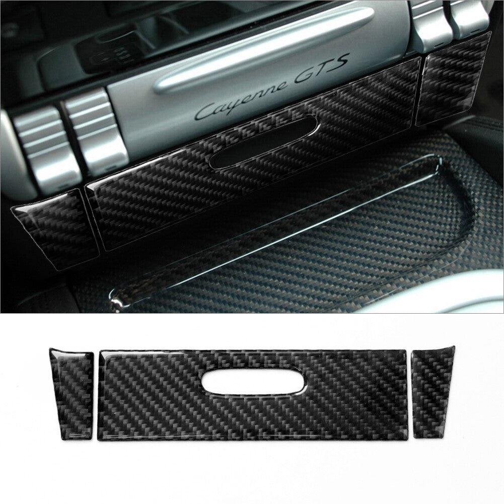 Carbon fiber center ashtray panel cover trim for Porsche for Cayenne 2003 - 10