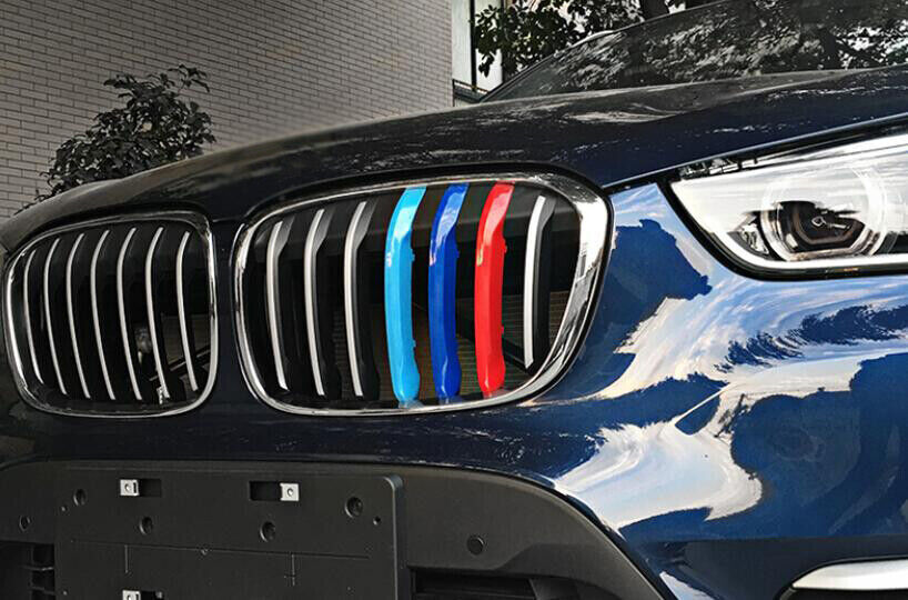 for BMW X1 2016-2019 3-Color Car Front Center Mesh Grille Grill Strip Cover Trim