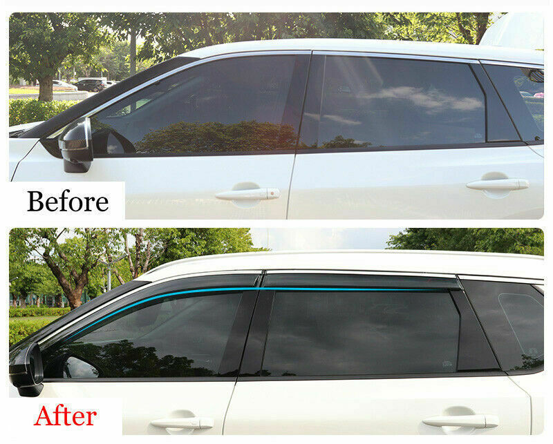 for Nissan Rogue X-Trail 2021-2023 Black Window Visor Shades Sun Rain Wind Guard