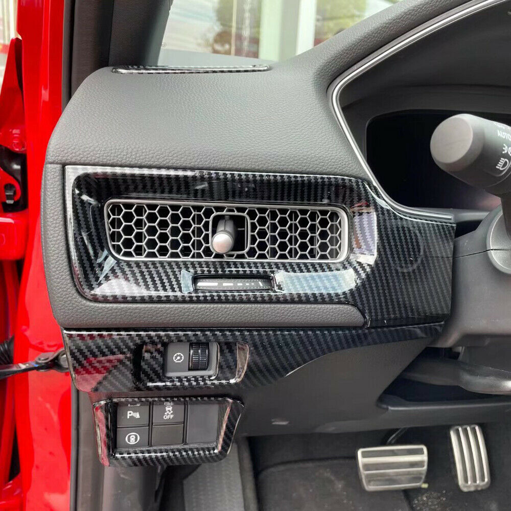for Honda for Civic 2022-2023 Carbon fiber ABS Center console trim strip Decor cover