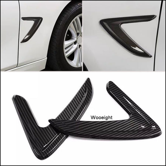 For 3-18 for BMW 3Series F30 Fender Side Air Vent Outlet Cover Trim Carbon Look ABS