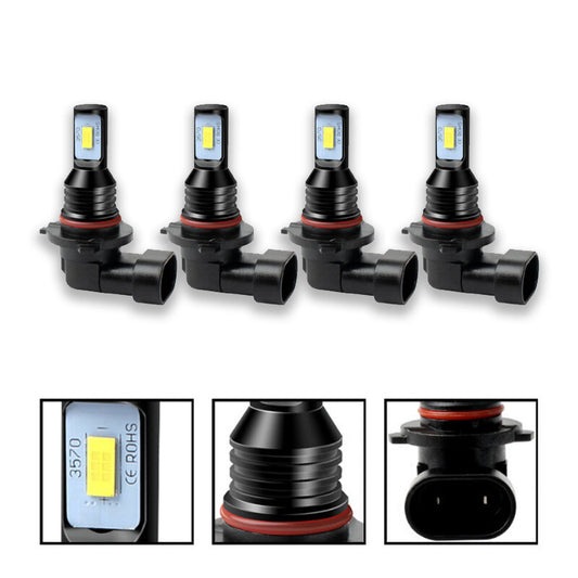 4Pcs 9005 9006 LED Headlights Kit Combo Bulbs 8000K High Low Beam White Bright