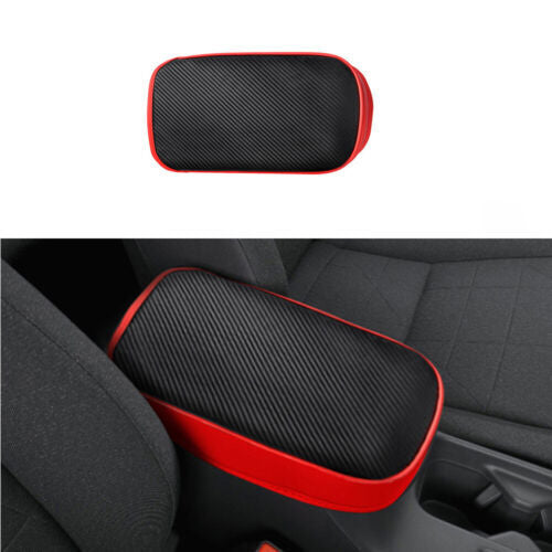 Carbon Fiber+Red Leather Center Console Armrest Cover for Honda HR-V HRV 2023-24