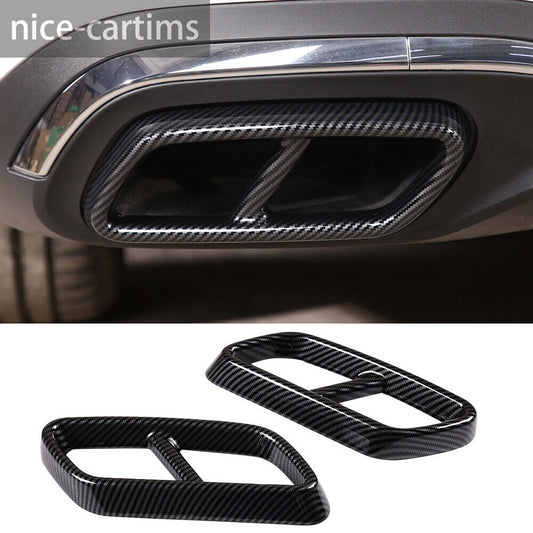 for Benz C Class W206 2022-23 Exhaust Muffler Tail Pipe Cover ABS Carbon Fiber¡Á2