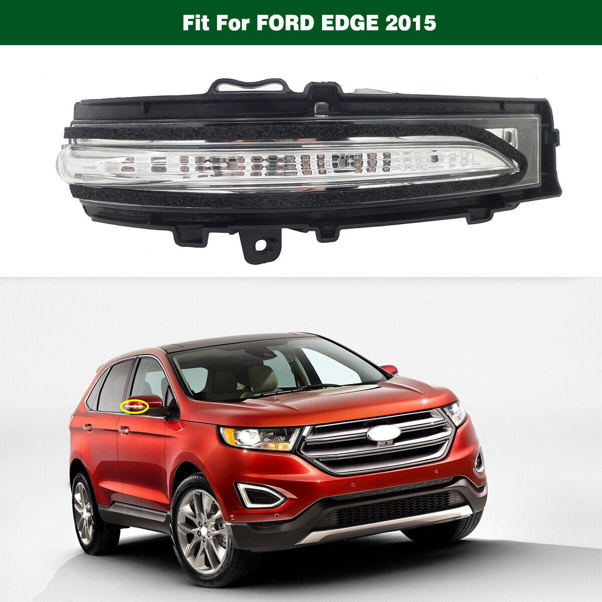 Passenger Right Side Door Mirror Turn Signal Light Lamp for Ford Edge 2015 1PCS
