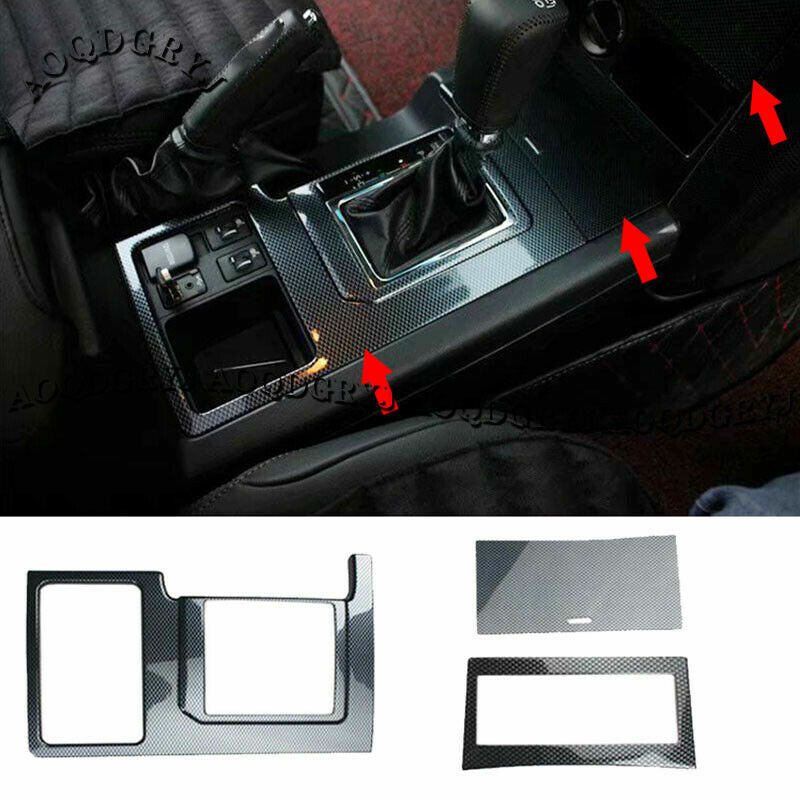 Carbon fiber Gear Shift Box Panel Frame Cover for Toyota Prado 4.0L 2010-2017