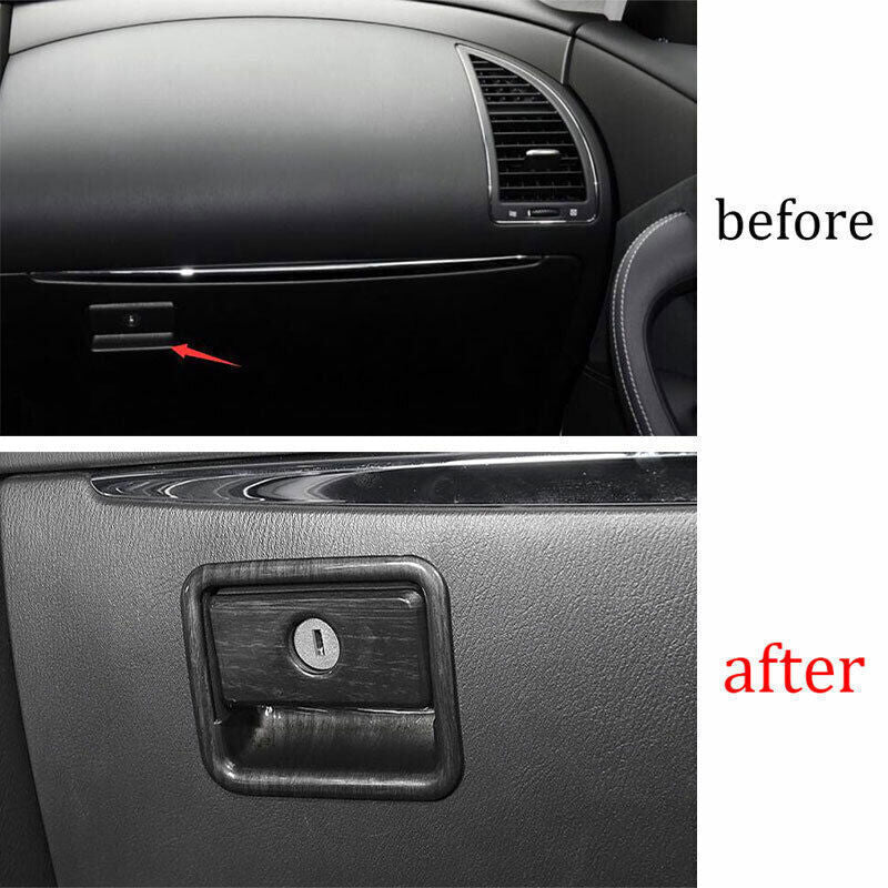 for Co -Pilot Storage Box Handle Sticker for Nissan Armada Y62 17-20 Black Wood Grain