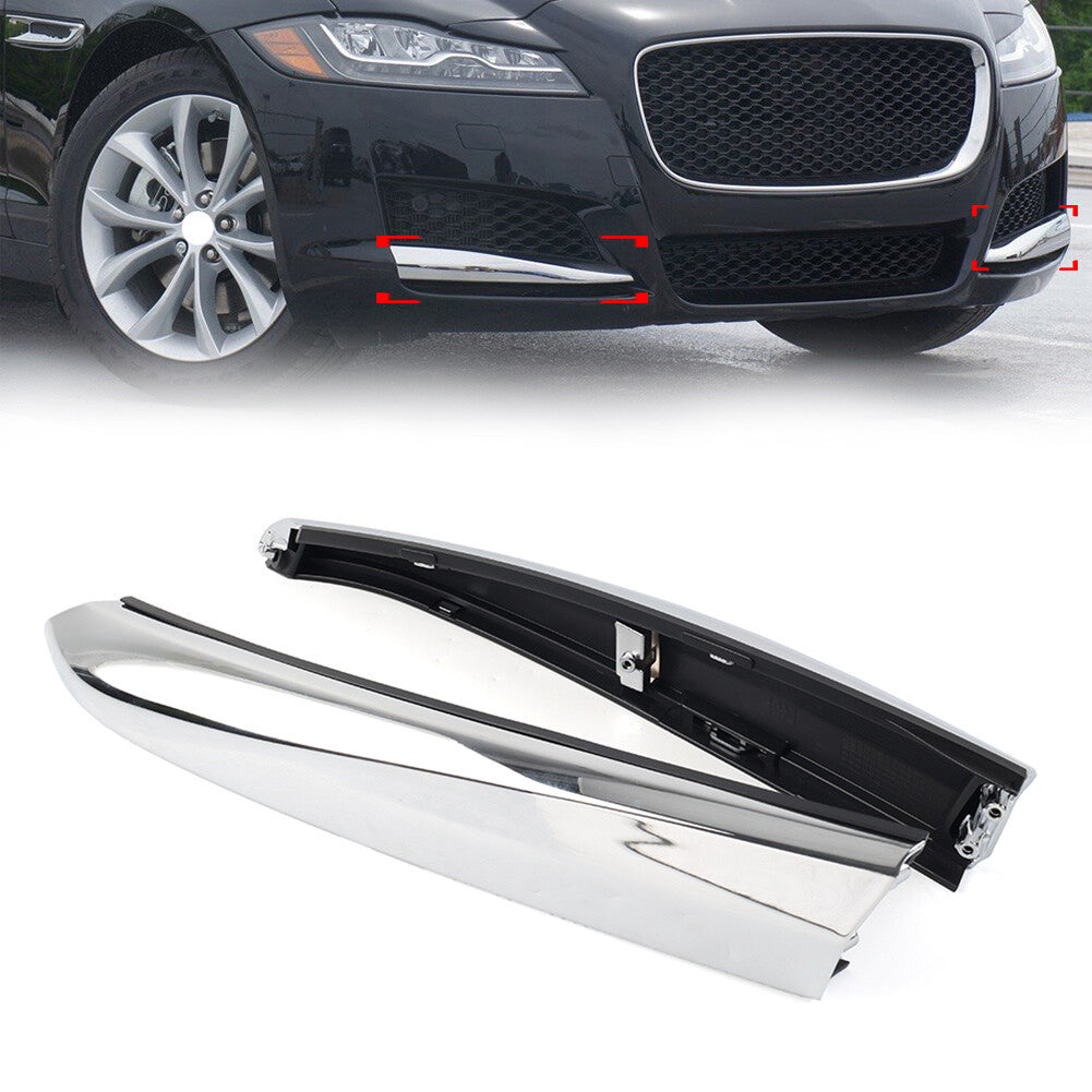 Front Bumper Fog Light Lamp Grille Insert Molding Strip Cover fit for Jaguar XF