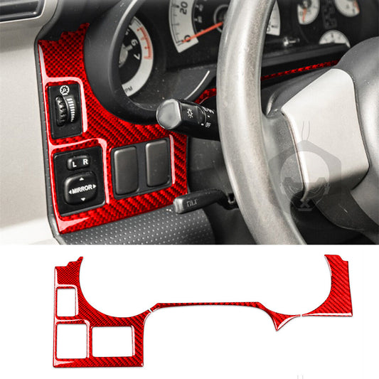 For Toyot@ FJ Cruiser 2007-21Red Carbon Fiber Dashboard Speedometer Lower Trim¡Á3