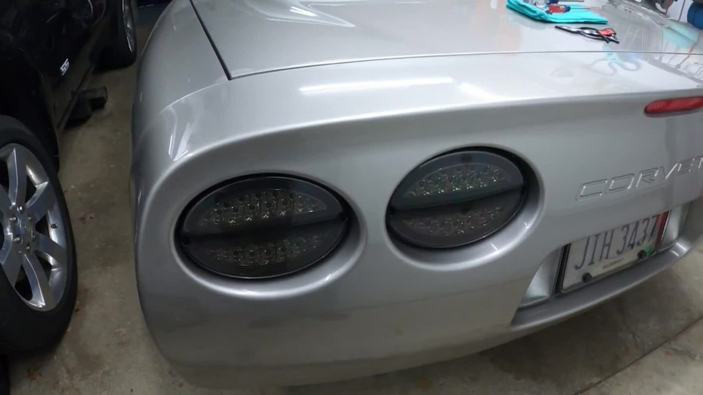 Applicable to 1997-2004 for Chevrolet for Corvette C5 smoked LED taillights and third brake light.