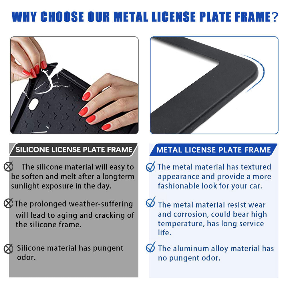 for Ram 3500 Cab Pickup Accessory Red Metal License Plate Tag Frame Cover