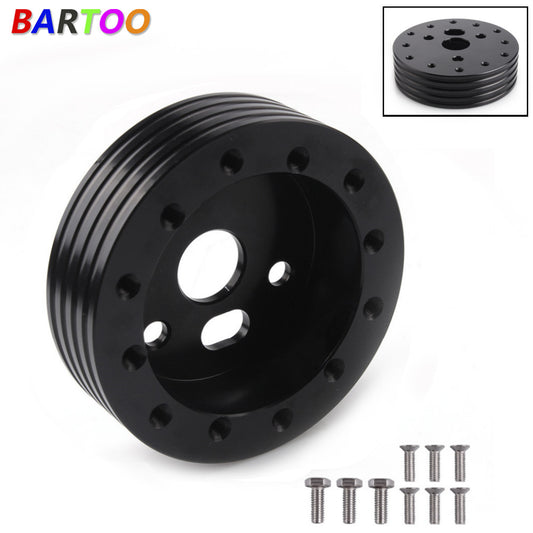 Black 1 Steering Wheel Spacer Kit for 6 Hole Steering Wheel to 3 Hole Adapter