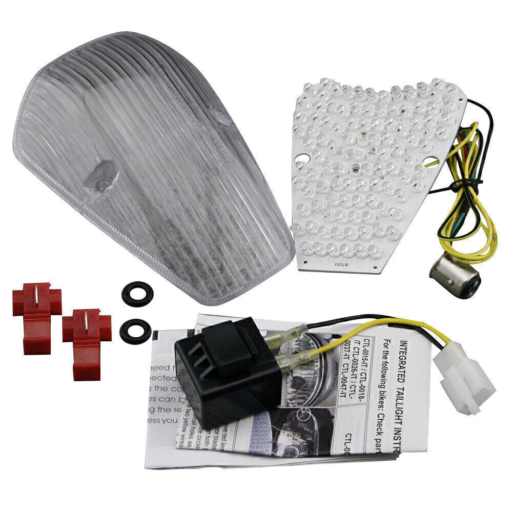 Fit for Honda VTX1300 1800 2002 CUSTOM Clear LED Integrated Tail Light Turn Signals