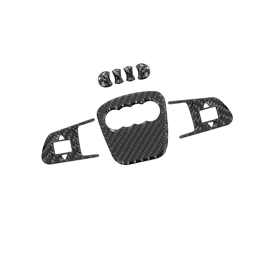7Pcs Carbon Fiber Inner Steering Wheel Buttons Cover Trim for Audi Q7 2007-2015