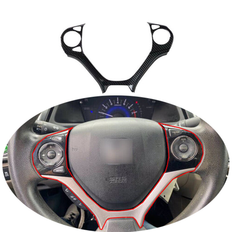 Carbon Fiber Interior Steering Wheel Frame Cover Trim for Honda for Civic 2012-15