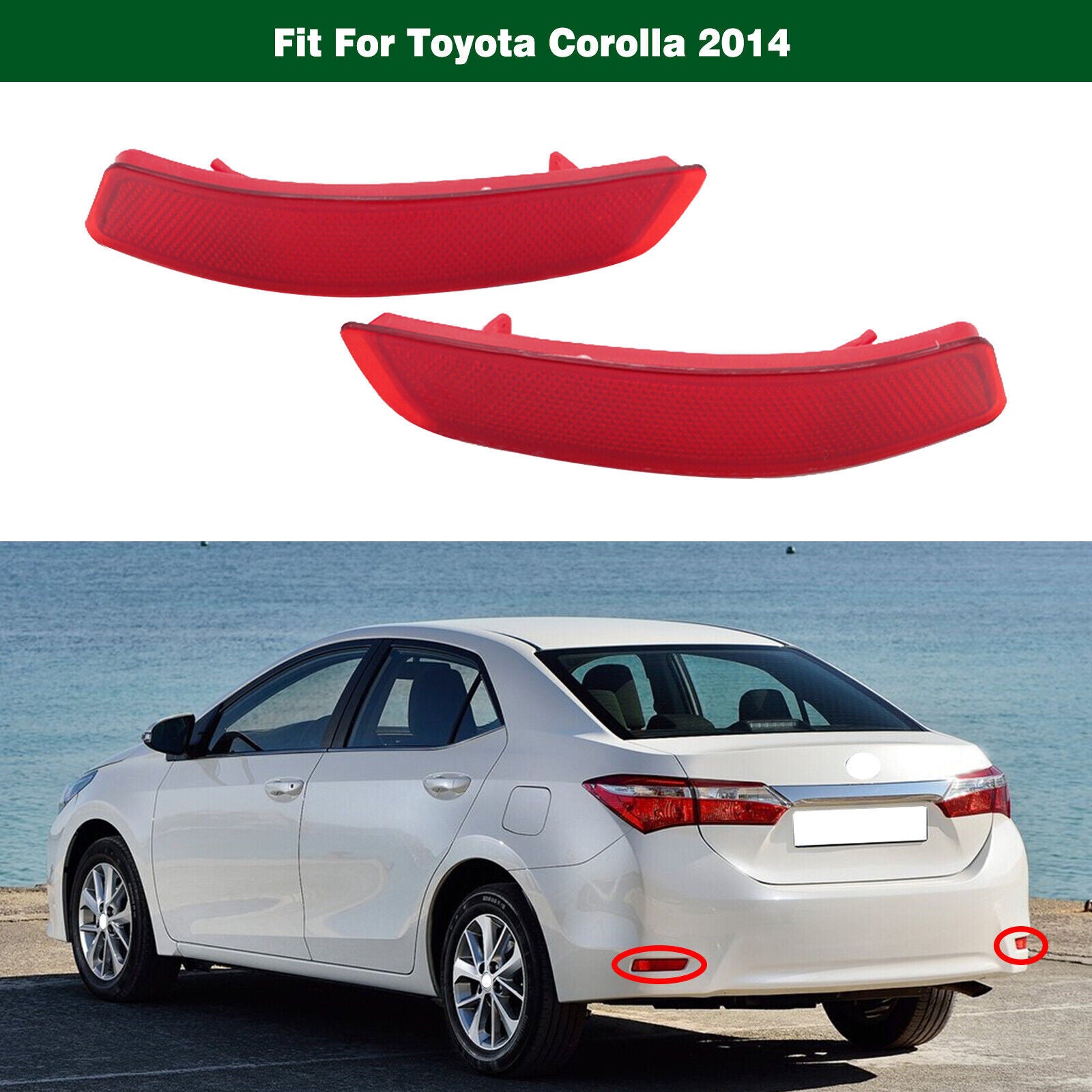 Rear Bumper Left Right Reflector Light for Toyota for Corolla 2014 EU Style 2PCS