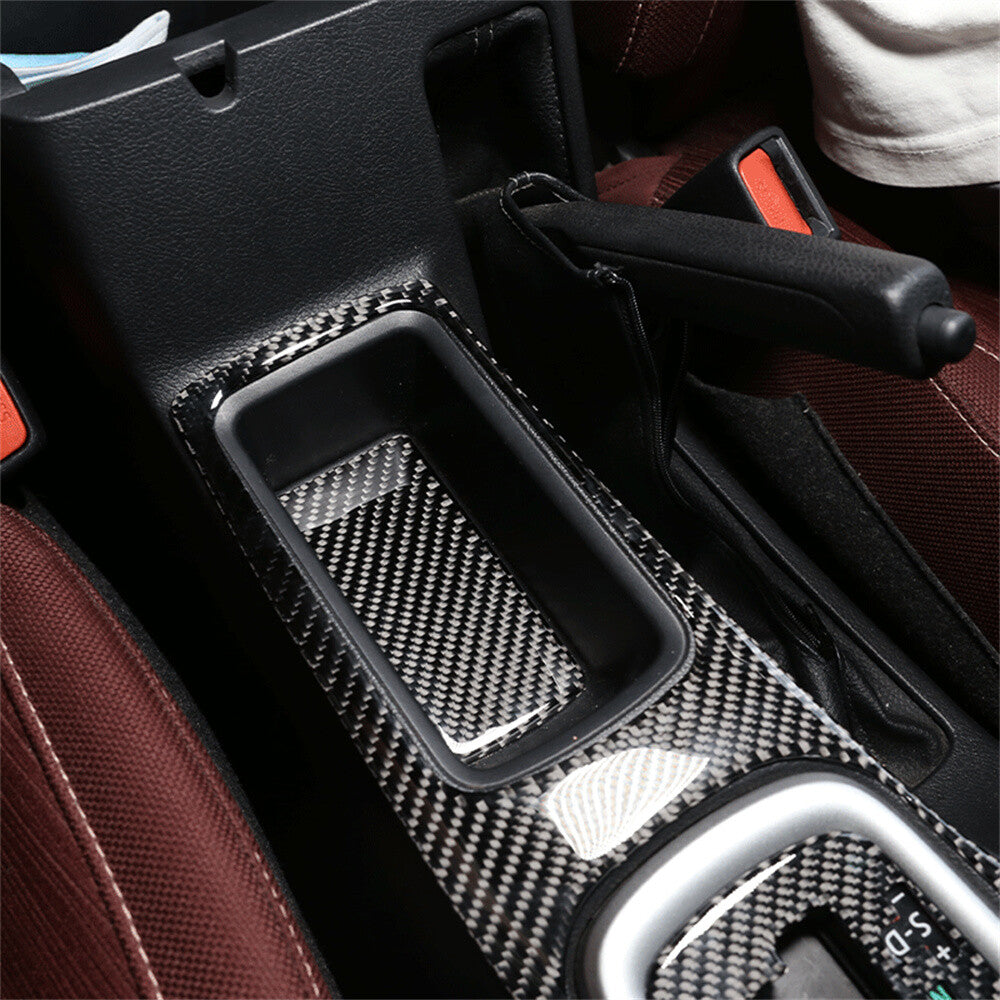 For T@yota Hilux Revo 2015-21 Carbon Fiber Gear Shift Storage Box Pad Panel Trim