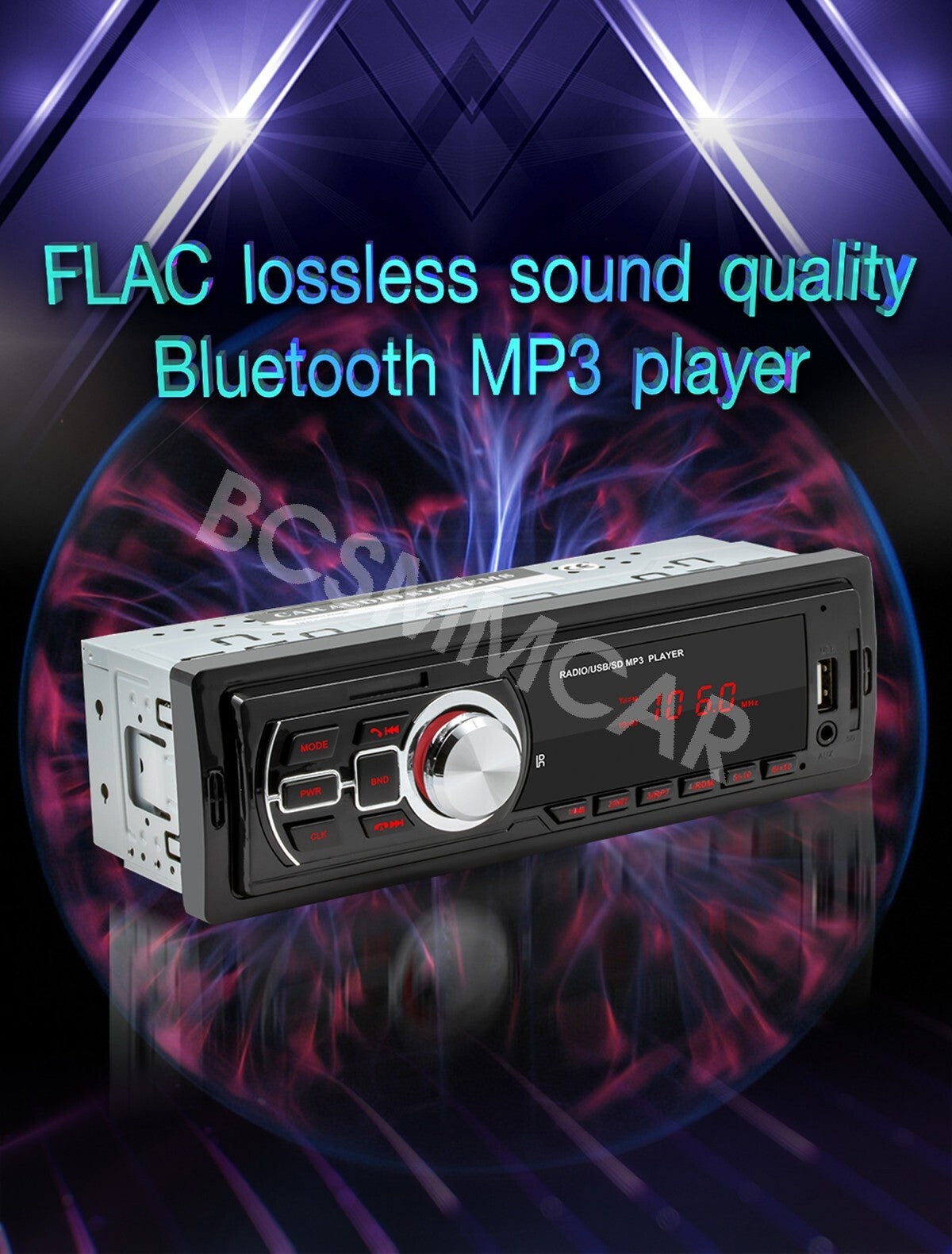 Single DIN Car Stereo Head Unit MP3 Audio Player BT AUX USB FM Radio In-dash