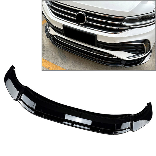 Front Bumper Spoiler Lip Glossy Black Fit for Volkswagen for Tiguan Rline 2021-2023