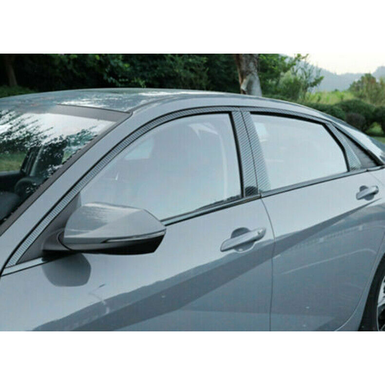 20x for Hyundai for Elantra 2021-23 Carbon Fiber Steel Window Pillar Sill Strip Trim