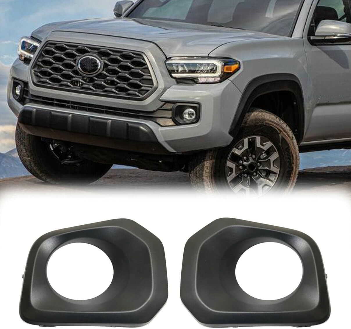 Pair Bumper Fog Light Cover Bezel Left Right Side for Toyota Tacoma 2016-22