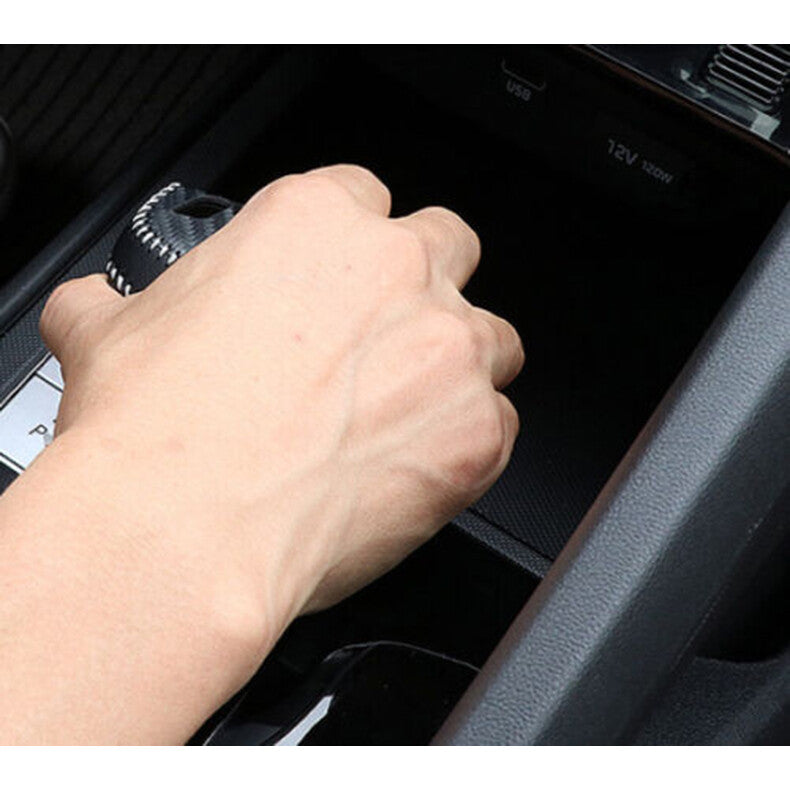 for Hyundai for Elantra 2021-2023 Carbon fiber PU Gear Shift Knob Shifter Lever Trim