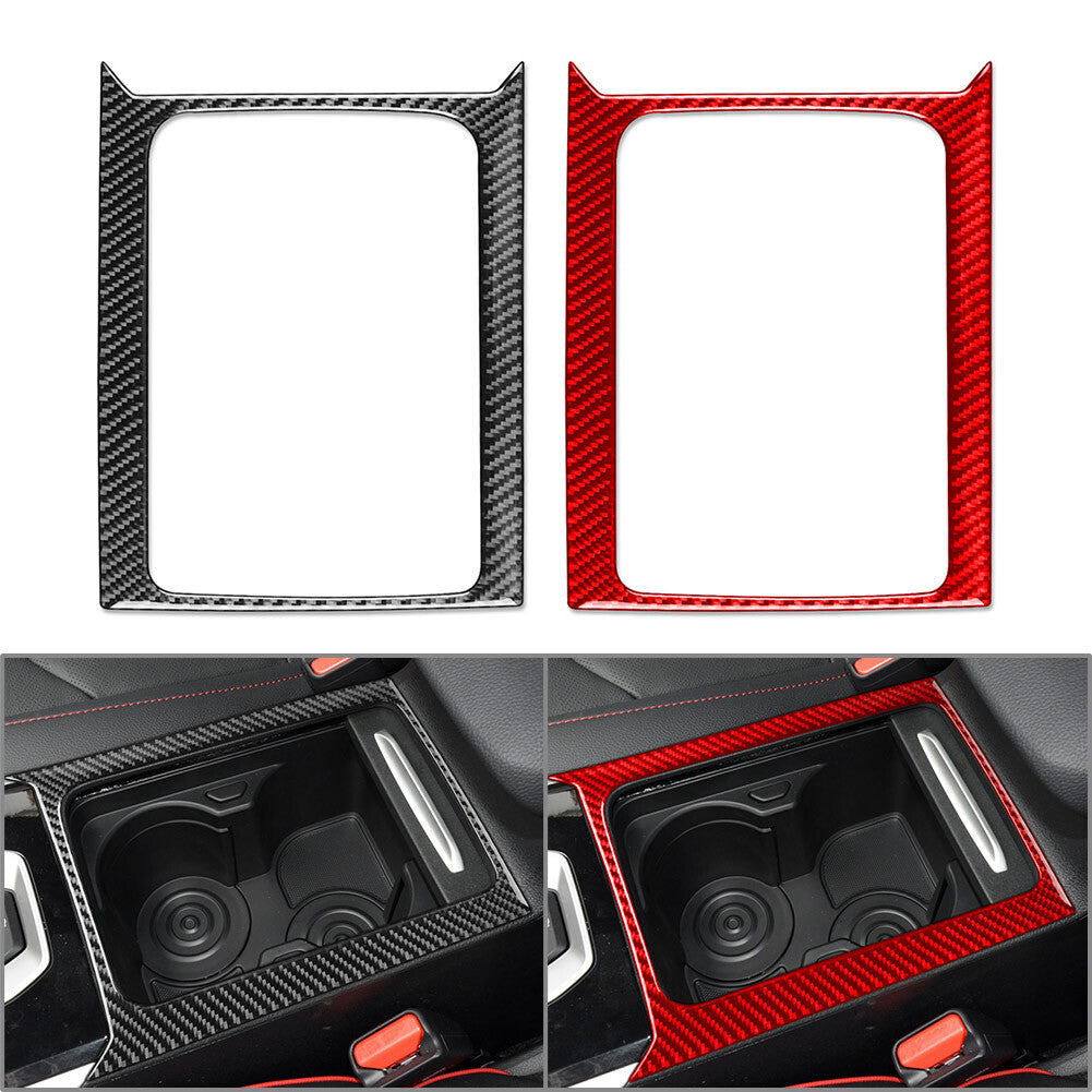 Carbon Fiber Center Console Water Cup Holder Panel Cover for Kia Forte Cerato K3