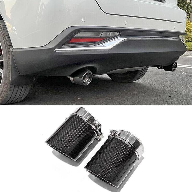 for Toyota Venza 2021-24 Carbon Fiber Rear Muffler Exhaust Tip Finisher Trim 2X