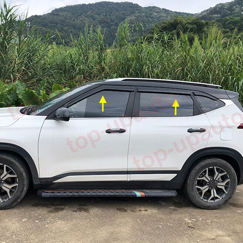 6PC for Kia Seltos 2020-2024 Black Window Wind Visors Rain Guard Vent Deflectors
