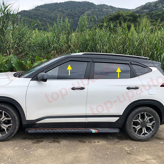 6PC for Kia Seltos 2020-2024 Black Window Wind Visors Rain Guard Vent Deflectors