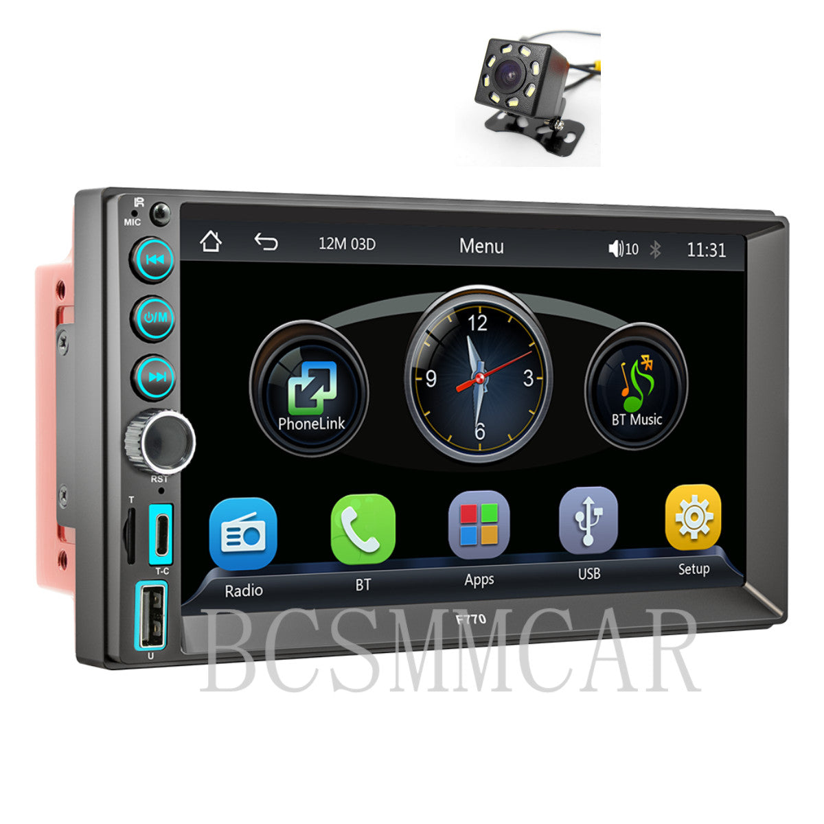 Radio 7in Double 2 DIN HD Touch Screen Stereo Car MP5 Player For Apple Carplay