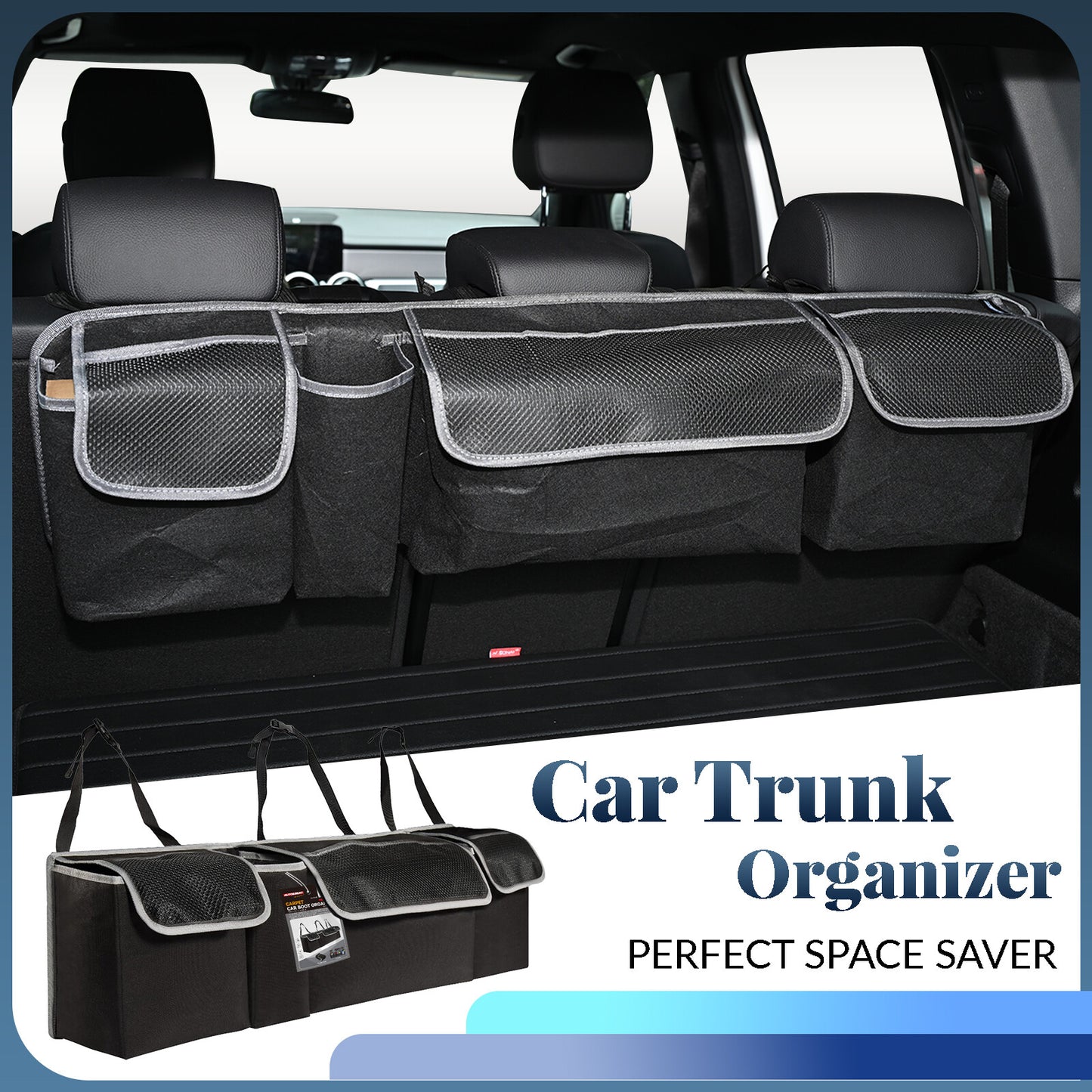 Car Boot Organiser Tidy Back for Seat Storage Bag Hanging Pocket SUV Universal Felt