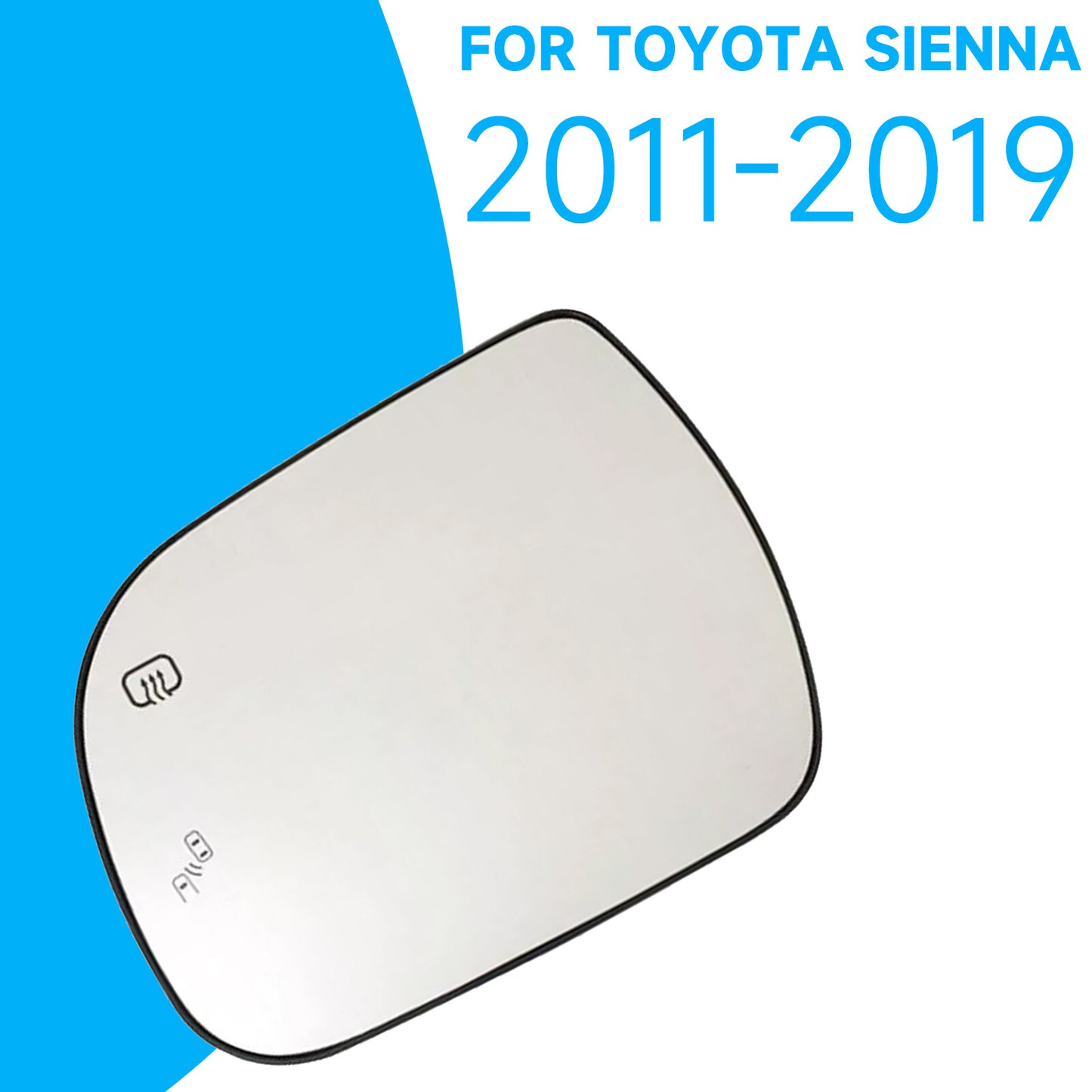 Left heated side mirror glass reinstallation for Toyota Siena 2011-2019