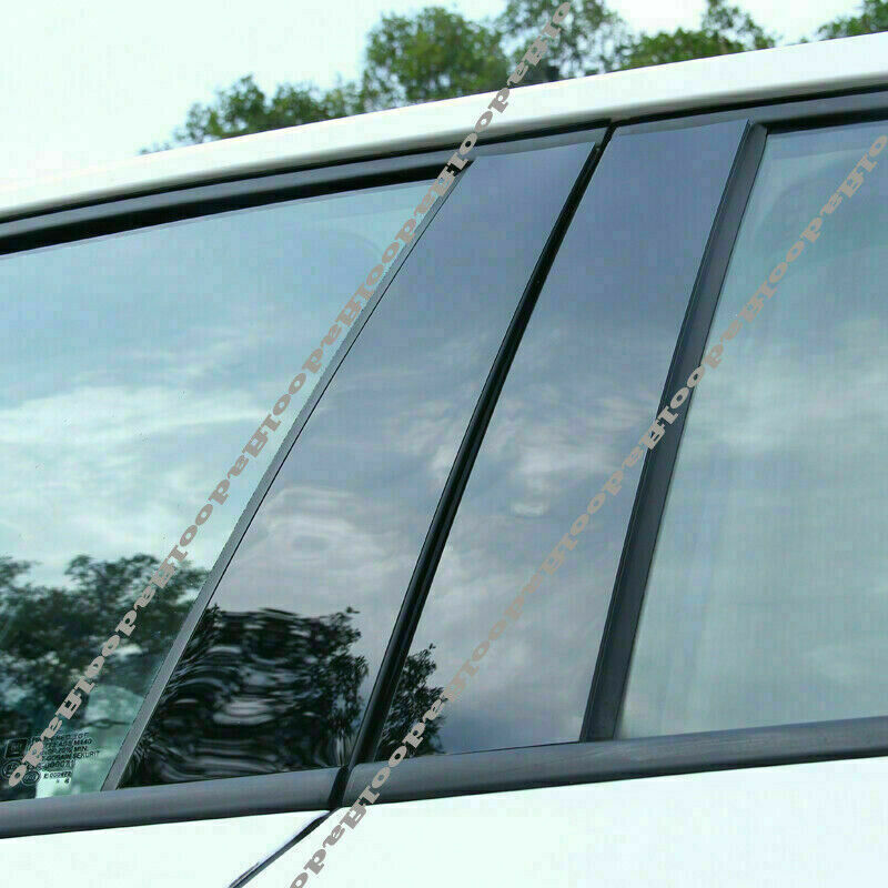 6pc Black Pillar Trim for Toyota Highlander 2014-19 Door Cover Piano Mirror Post