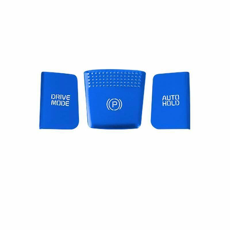 Center Console Button Switch Cover 3PCS for Kia Carnival 2022-2023 Blue Aluminum