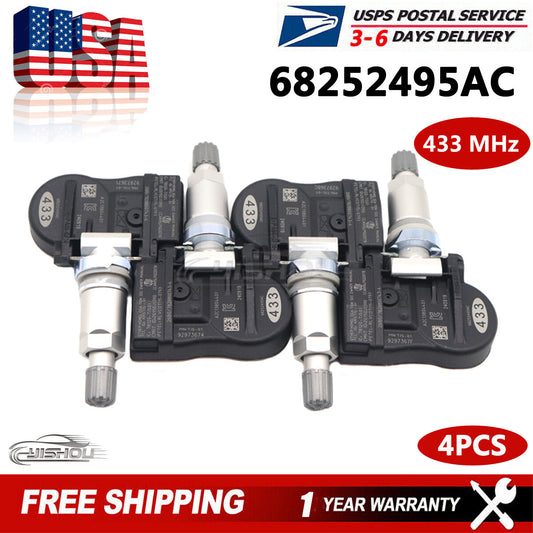 4X Tire Sensor for Jeep Grand Cherokee TPMS Sensor SRT 68252495AC 68252495AB