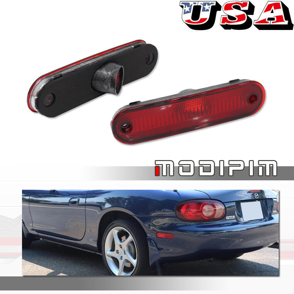 Applicable to 1990-2005 for Mazda Miata MX-5 rear side marker lights, two pairs of red ones on the left and right.
