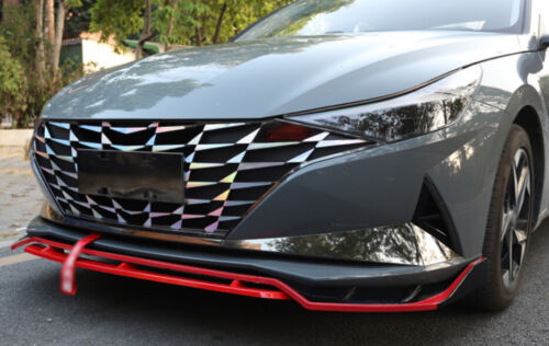 4x for Hyundai for Elantra 2021-23 BlackRed Front Bumper Lip Spoiler Splitter Guard