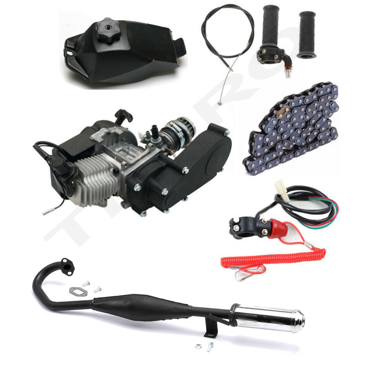 49cc 2 Stroke Engine Motor Kit for Mini Dirt Pocket Bike Scooter Chopper Go Kart