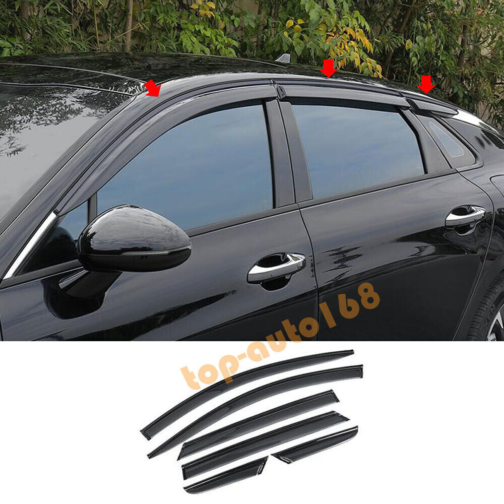 for kia K5 2021-2024 Black Side Window Wind Visors Sun Rain Guard Vent Deflector