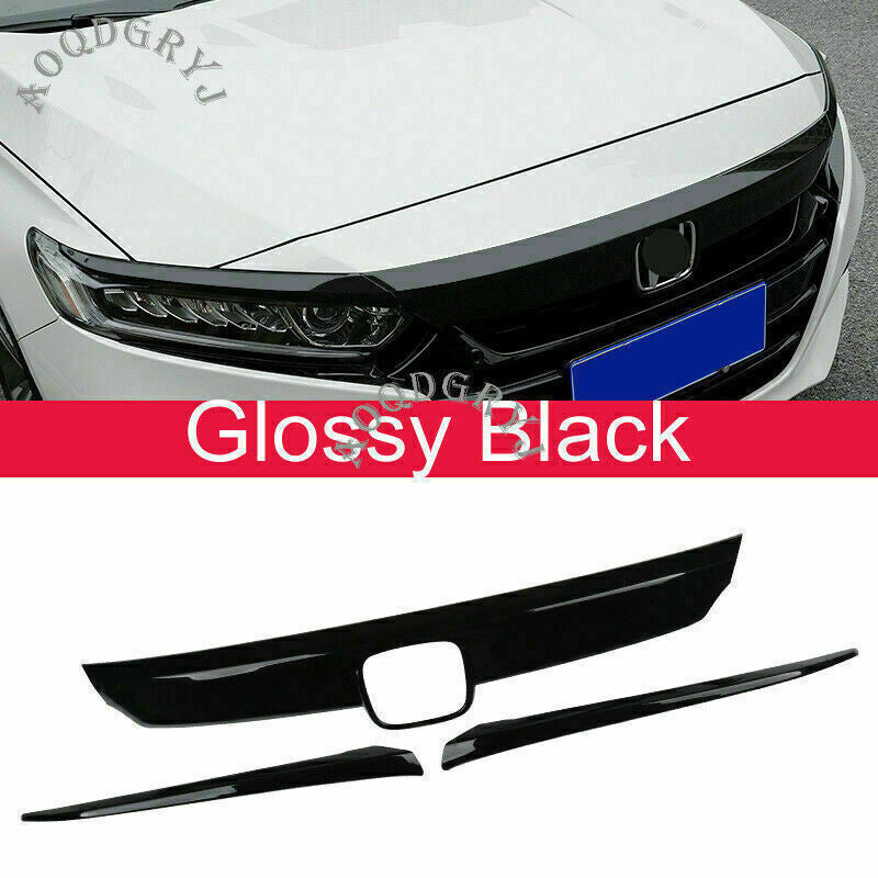 for Honda Accord 18-2020 Glossy Black Black Hood Bonnet Guard Cover Molding Trim