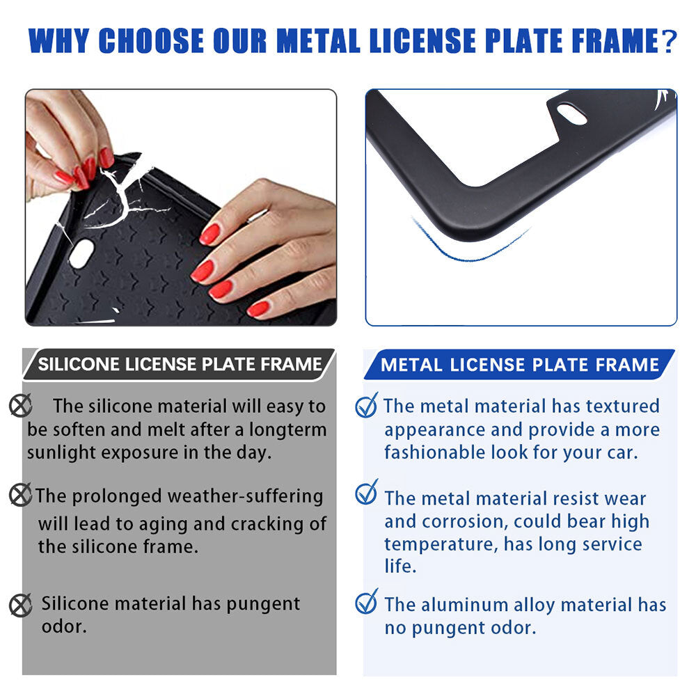 2pcs for Toyota Mountain & Sun Raised Car SUV License Plate Frame Metal Covers