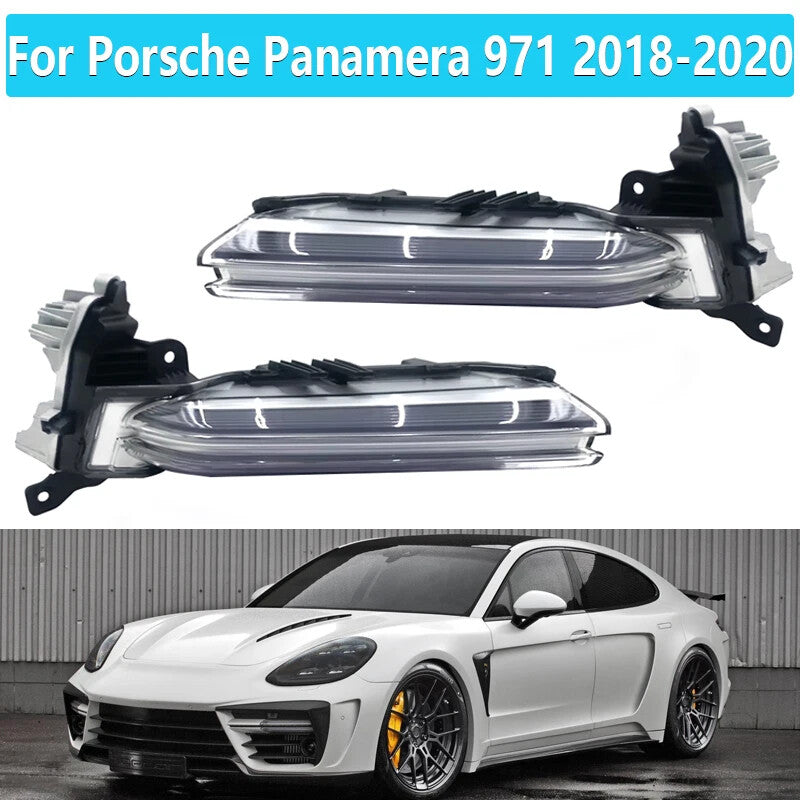Pair LED Daytime Running Lamp Front Fog Light for Porsche for Panamera 971 2018-2020