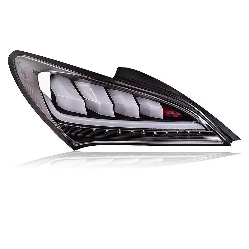 Left-facing bright white sequential LED taillights are available on the 2010-2016 for Hyundai for Genesis Coupe.