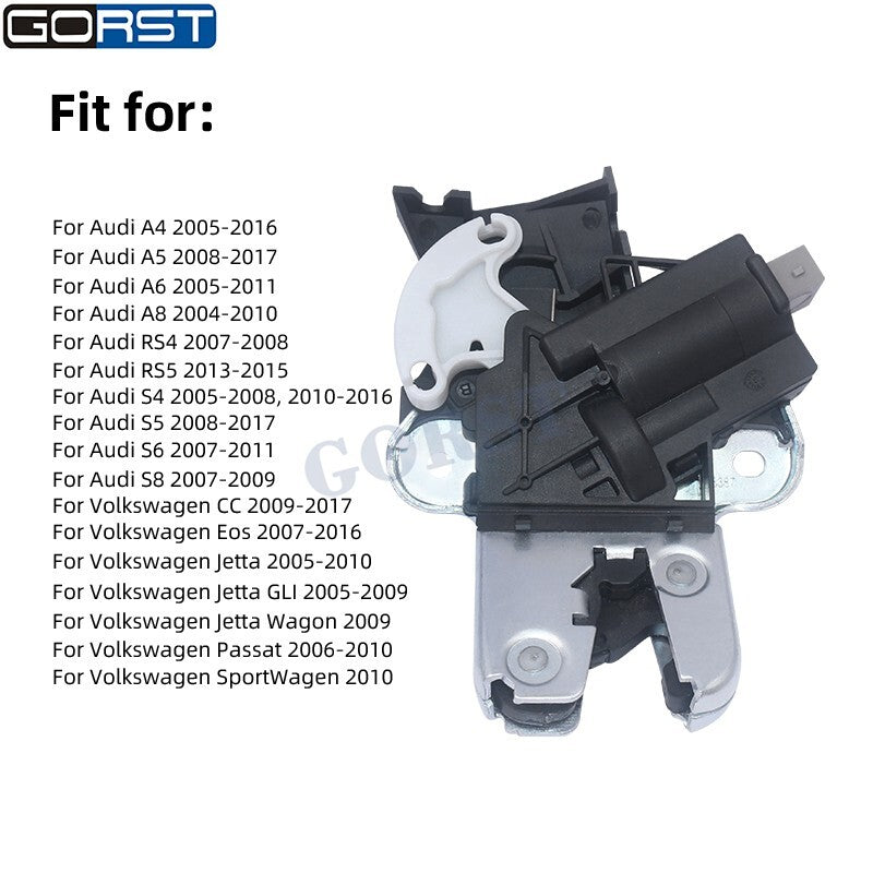 Rear trunk lid latch 4F5827505D is suitable for Volkswagen for Jetta MK5, for Passat B6 3C2, B7 CC, and for Audi .