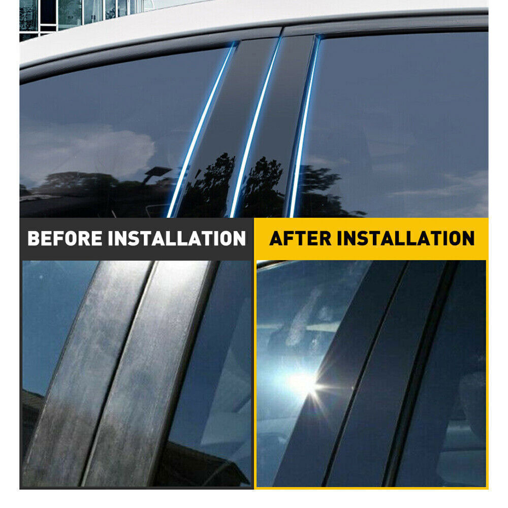 for BMW X3 2004-2010 Piano Black Pillar Posts Door Window Molding Strip Trims 8P