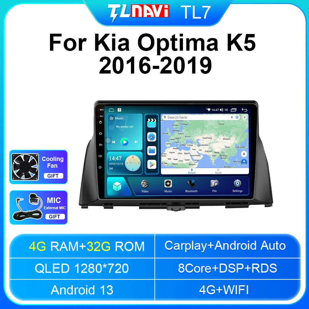 Android Car Radio for KIA Optima for K5 2016-2019 GPS Stereo Video DVD Player Screen