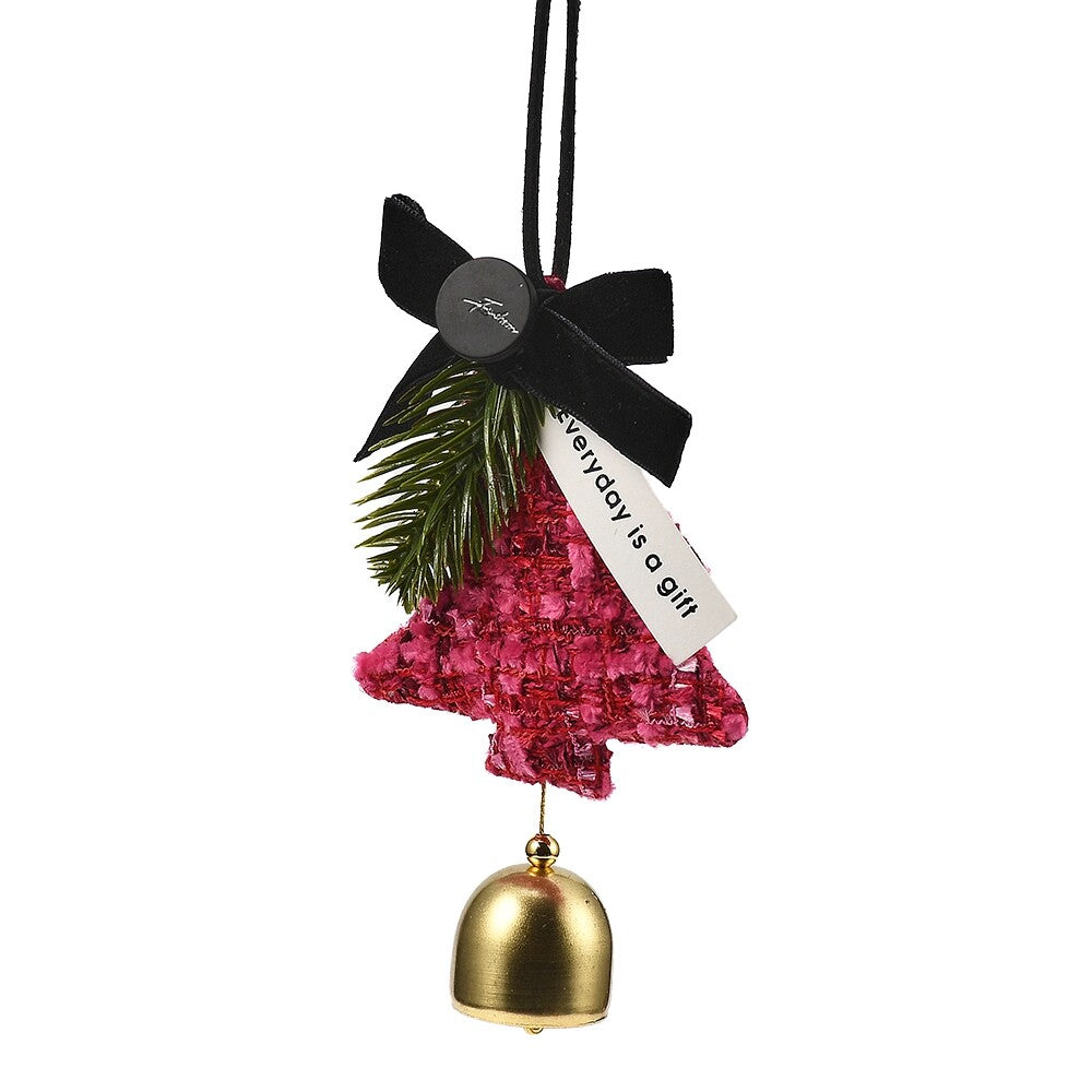 Car Rear View Mirror Hanging Rose Red Christmas Tree Bowknot Hanging Ornaments