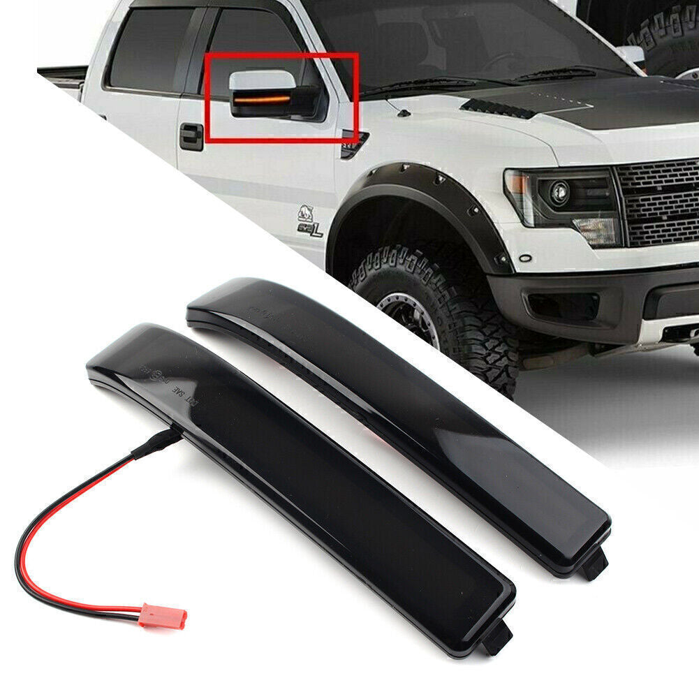 Pair Sequential LED Side Mirror Turn Signal Light Lamp for Ford F150 2009-2014