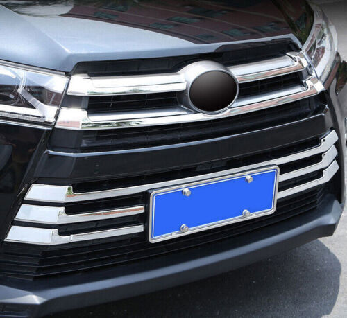 Chrome Front Center Mesh Grille Grill Strip Trim for Toyota Highlander 17-2019